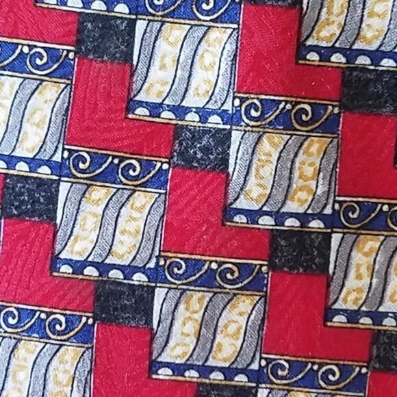 COUNTESS MARA 1938 SILK TIE|VINTAGE SCROLL MOTIF|MADE IN USA |STATEMENT ELEGANCE - Picture 6 of 10